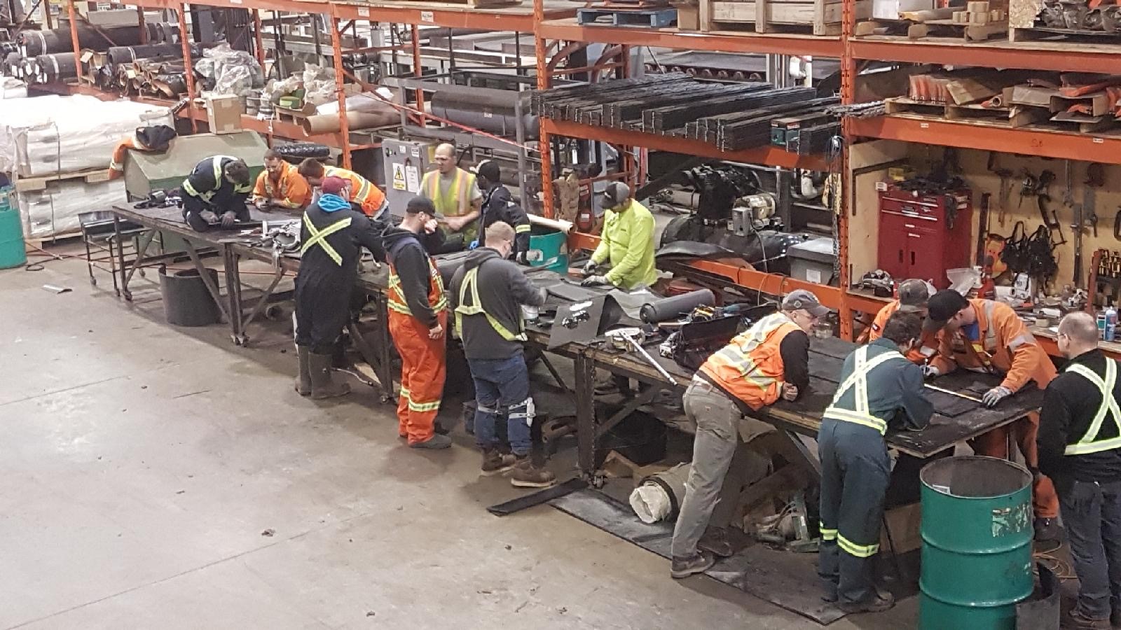 Group of workers on the apprenticeship program